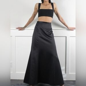 NEW Alfred Angelo Satin Black Full Length Mermaid Flair Formal Skirt Bridal 9/10